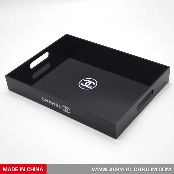 Black Rectangular Tray - Acrylic Tray With Custom LOGO