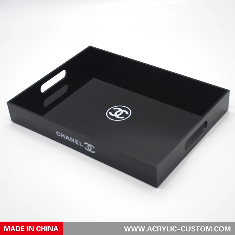 Black Rectangular Tray - Acrylic Tray With Custom LOGO