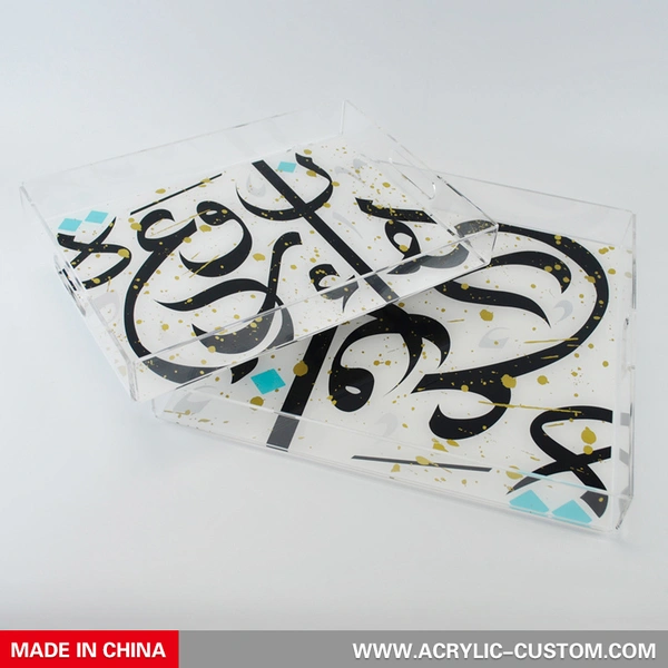 transparentes Acryltablett mit individuellem Muster | Acryl-kundenspezifischer Hersteller