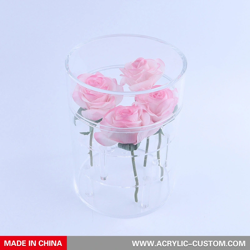 круглая акриловая коробка для роз - акриловая подарочная цветочная коробка