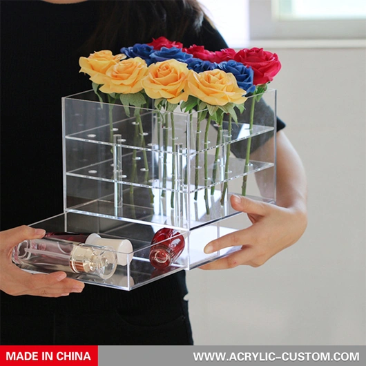 Choowin Clear Acrylic Flower Box with Drawer Acrylic Comoros