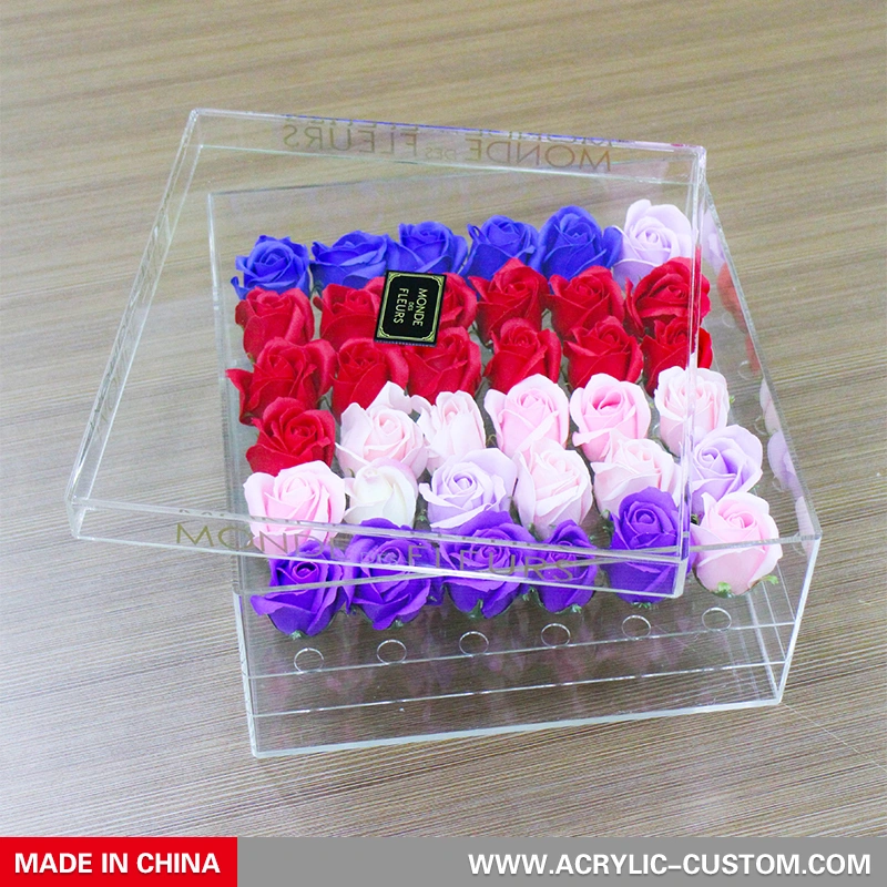 Коробка с цветком розы, прозрачные акриловые подарочные коробки к празднику - акрил-custom.com