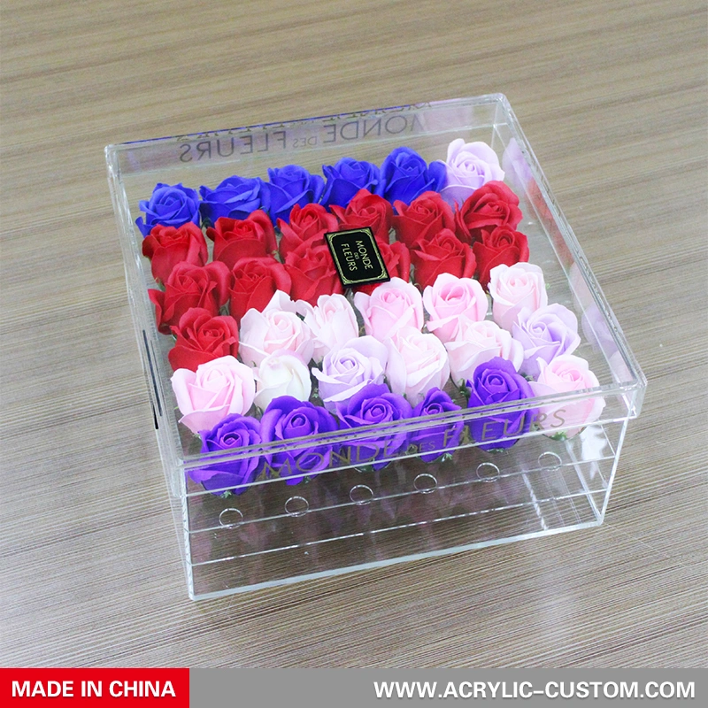 Коробка с цветком розы, прозрачные акриловые подарочные коробки к празднику - акрил-custom.com