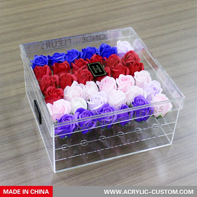 Коробка с цветком розы, прозрачные акриловые подарочные коробки к празднику - акрил-custom.com