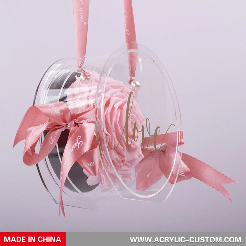 ラウンドアクリルクリアローズフラワーボックス-アクリル-custom.com 