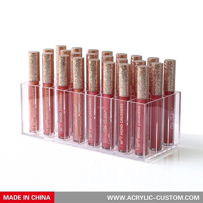 24穴口紅オーガナイザーアクリルメイクアップオーガナイザー| 収納ボックス