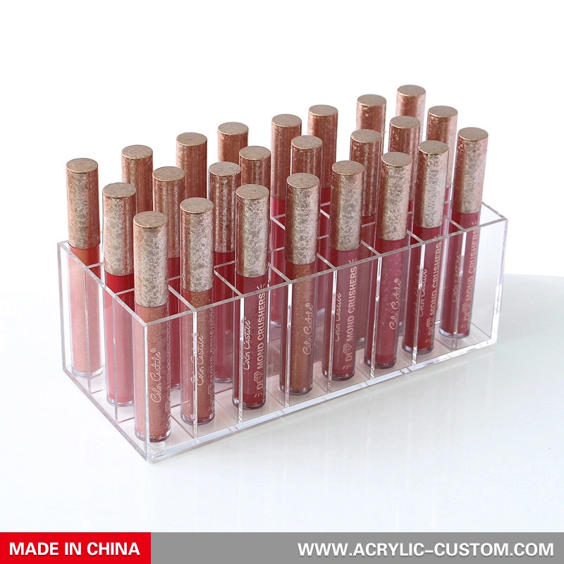 24穴口紅オーガナイザーアクリルメイクアップオーガナイザー| 収納ボックス