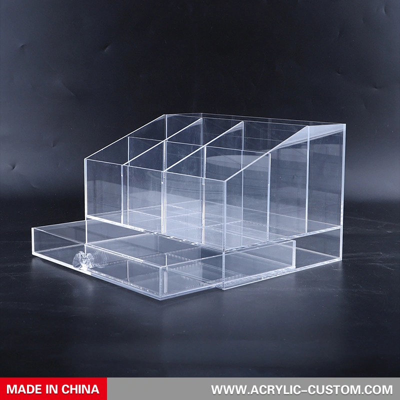 化粧引き出し付き透明アクリルオーガナイザー-化粧オーガナイザー 