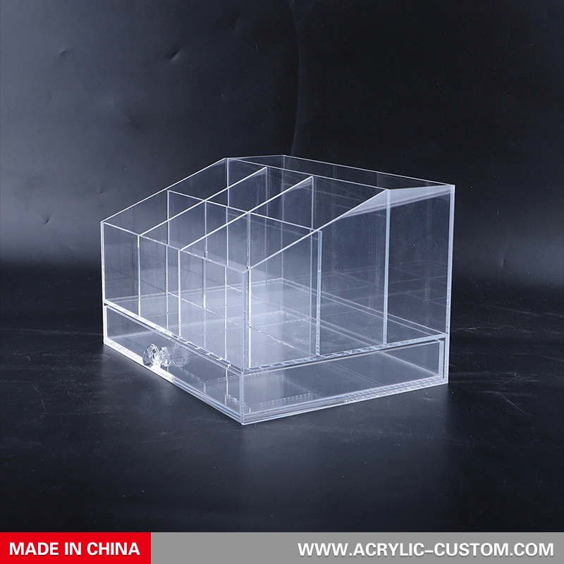 化粧引き出し付き透明アクリルオーガナイザー-化粧オーガナイザー 