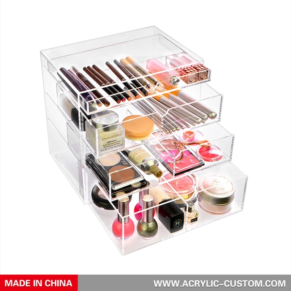引き出し付きアクリルオーガナイザートレイ-メイクアップアクリルオーガナイザー
