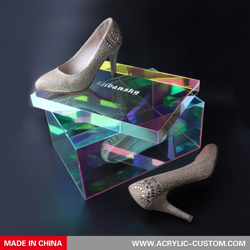 高級アクリルディスプレイシューズボックスカラーレディースシューズ収納オーガナイザー 
