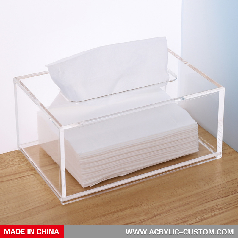 Details about   Facial Tissue Dispenser Box Cover Holder Clear Acrylic Rectangle 