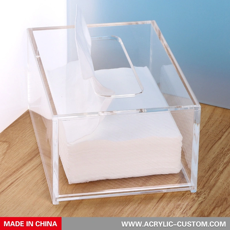 卸売ティッシュディスペンサーボックスカバー透明アクリルナプキンオーガナイザー 