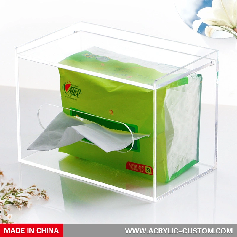 壁に取り付けられたアクリルティッシュボックスホルダー-アクリル-custom.com 