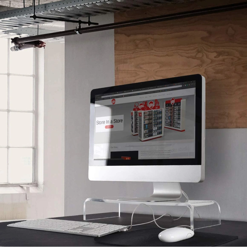 卸売アクリルモニタースタンドクリアコンピュータースタンドホルダー 