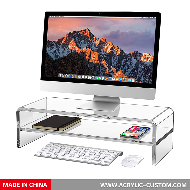 Wholesale Laptop Stand Clear Acrylic Monitor Stand Riser with Storage