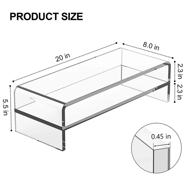 卸売ラップトップスタンドクリアアクリルモニタースタンドライザー収納付き