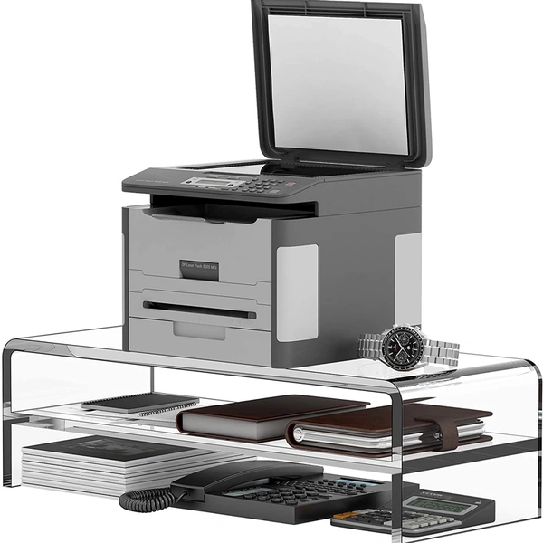 卸売ラップトップスタンドクリアアクリルモニタースタンドライザー収納付き