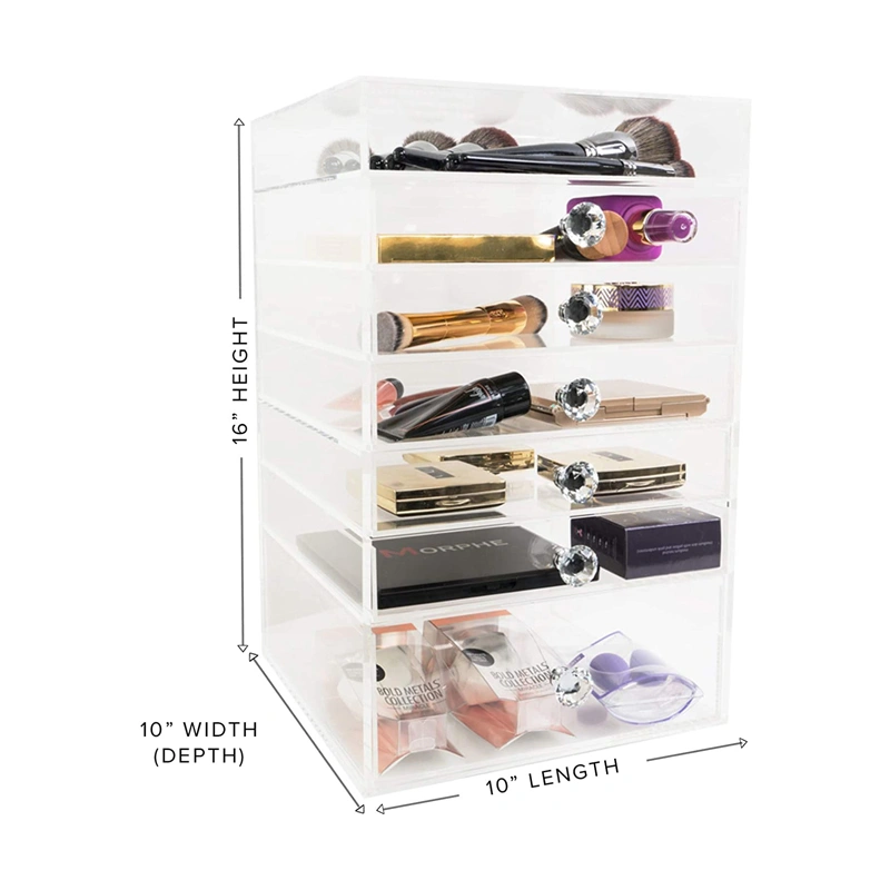 安いアクリルオーガナイザー、収納引き出し付きクリアメイクアップオーガナイザー 