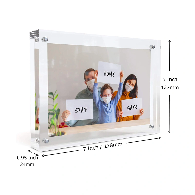 卸売アクリルフォトフレーム、磁気付きクリアフォトフレーム5 x 7 