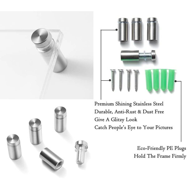 8.5 x11ウォールマウント額縁フレームレスクリアアクリルフレーム