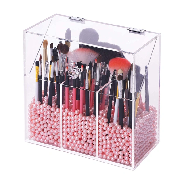 organizador de maquillaje acrílico para portaescobillas, almacenaje de pinceles de maquillaje