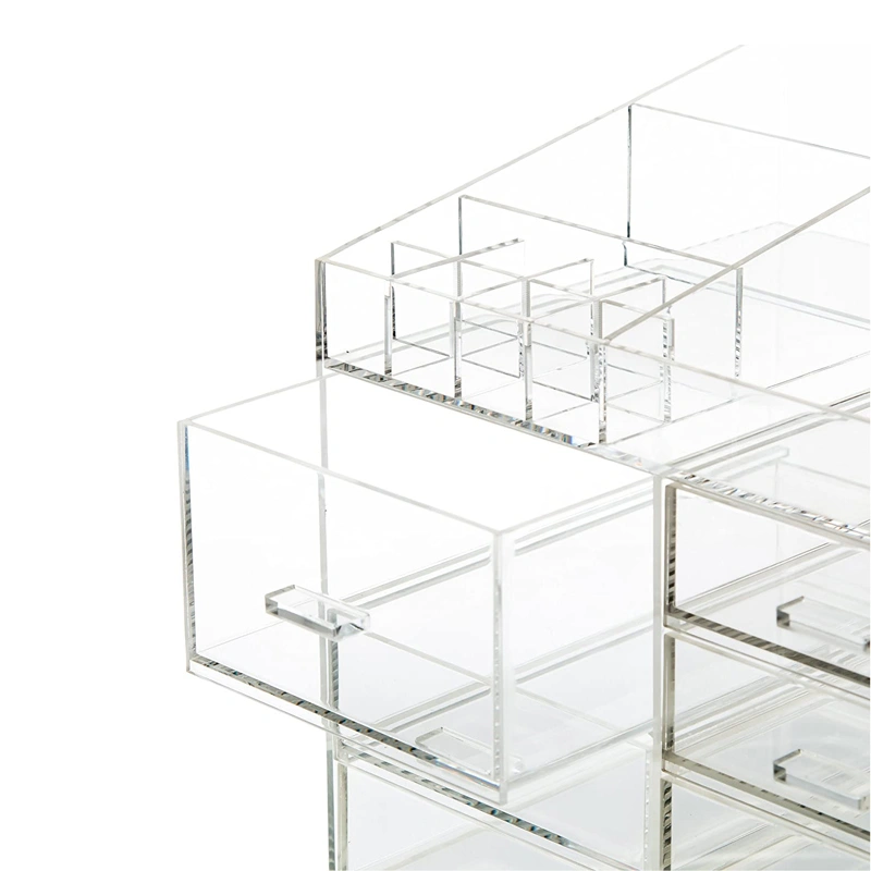 10個の引き出しが付いた特大化粧品収納アクリルオーガナイザー 