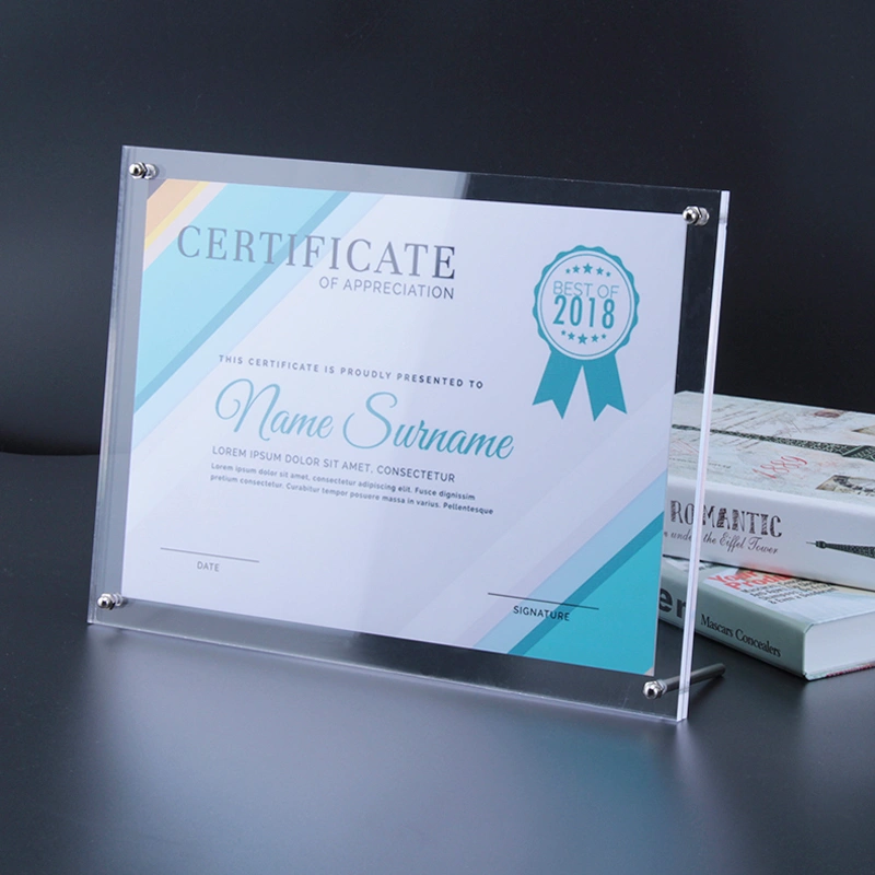 アクリルa4額縁、クリアフォトフレームポスタースタンド 