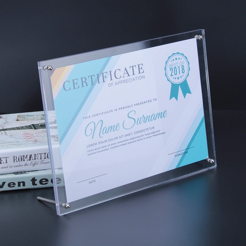 アクリルa4額縁、クリアフォトフレームポスタースタンド 