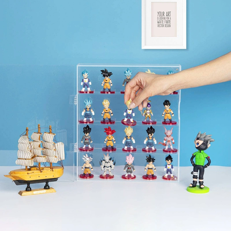 ミニおもちゃ用の透明な壁に取り付けられたアクリルキャビネットオーガナイザー 