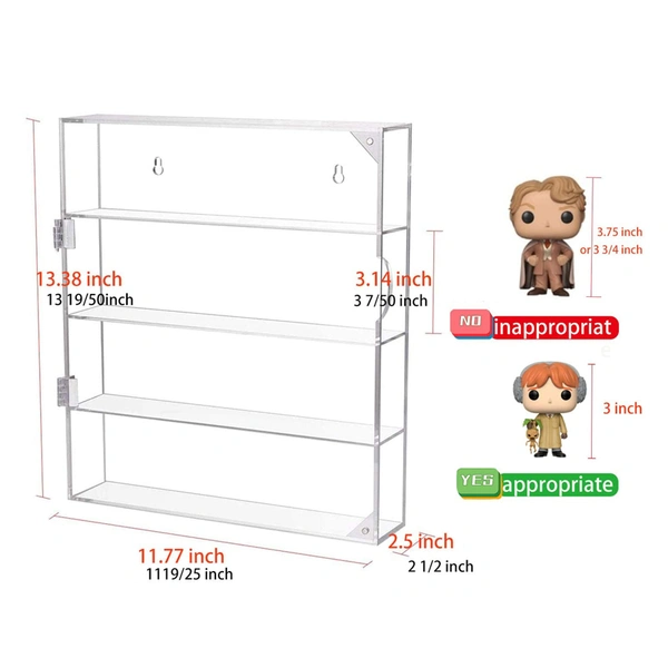organisateur d'armoire en acrylique mural transparent pour mini jouets
