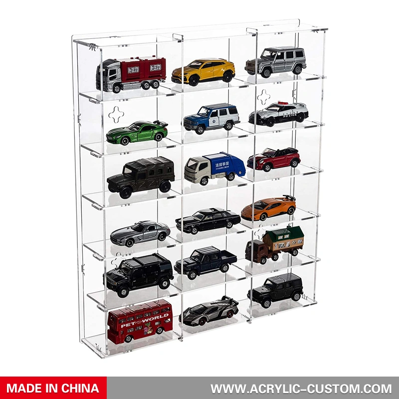 壁に取り付けられた車のモデルのディスプレイキャビネットアクリルのおもちゃのコレクションボックス 