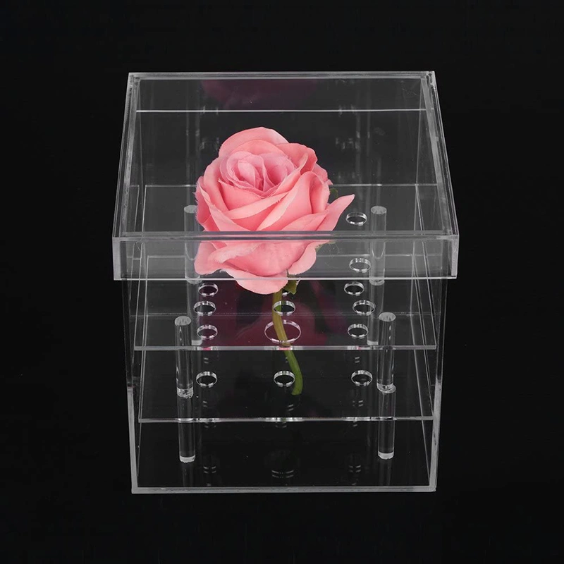 дешевые акриловые коробки для роз, оптовые прозрачные пластиковые подарочные коробки для цветов