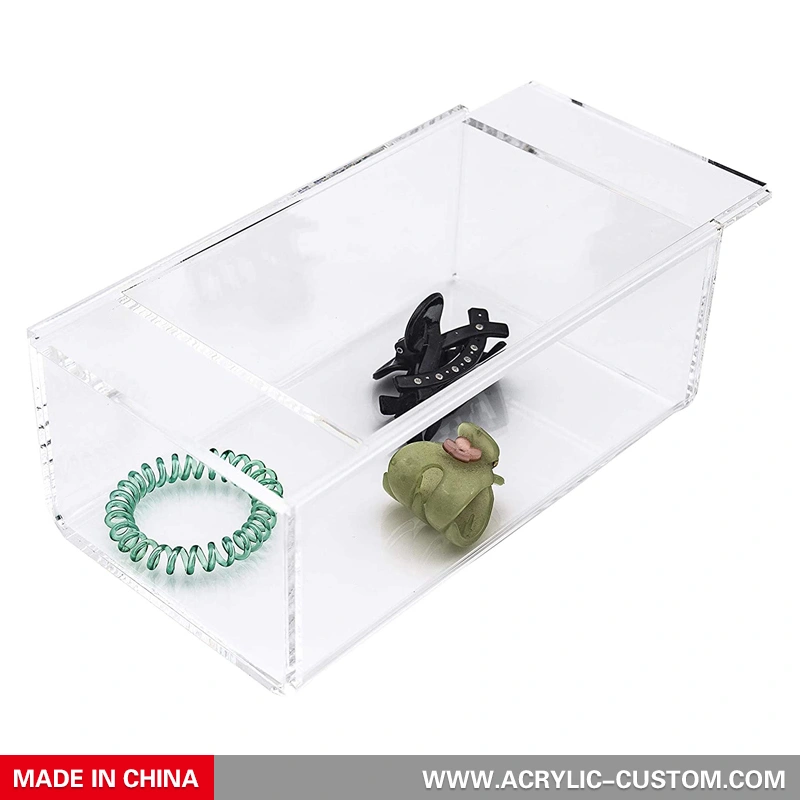 Wholesale Acrylic Boxes Clear Acrylic Storage Boxes with Sliding Lid