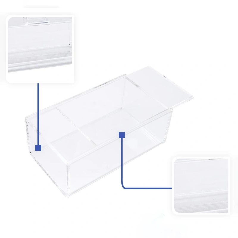 卸売アクリルボックススライド蓋付き透明アクリル収納ボックス 