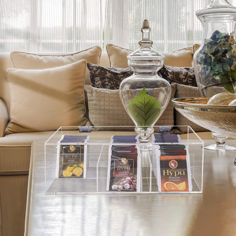 ティーバッグホルダーボックスアクリル収納ボックス透明上蓋付き 