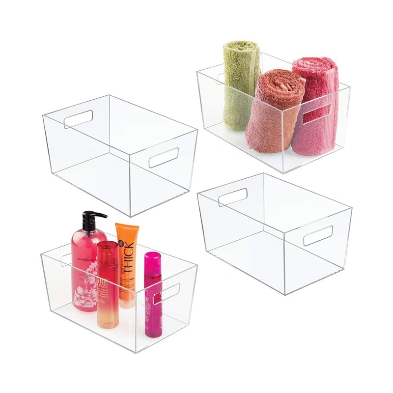 透明アクリルバスルームオーガナイザー、ボディウォッシュ用プラスチック収納ボックス 