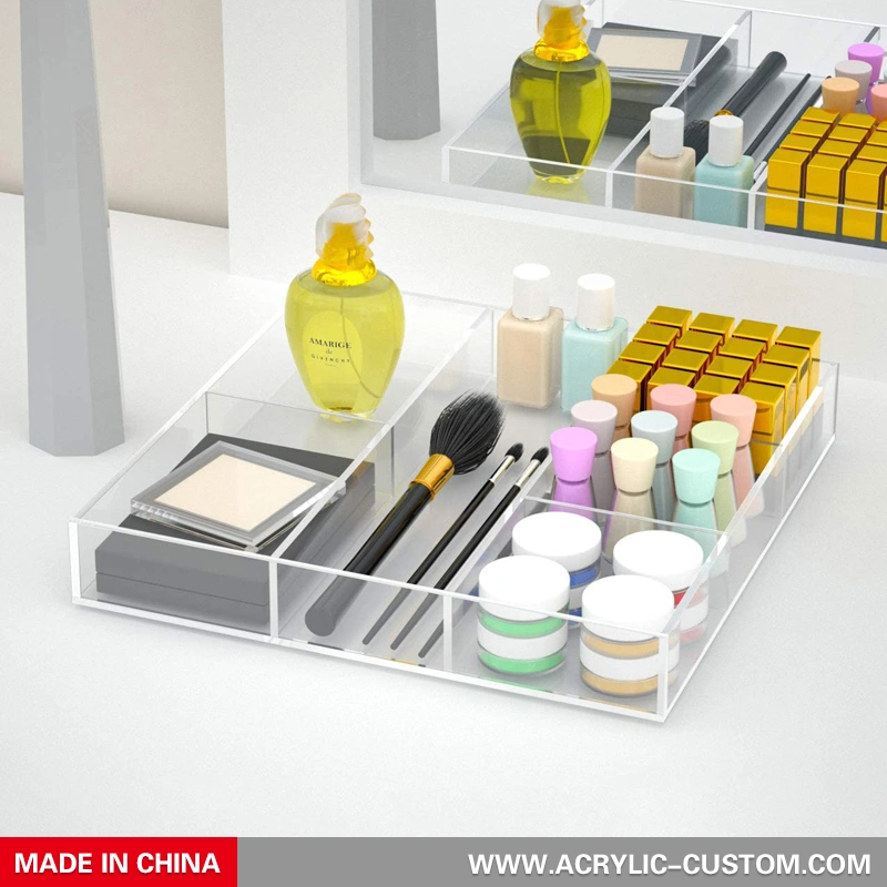 クリアデスク引き出しオーガナイザートレイ、オフィスアクリル収納ボックス 