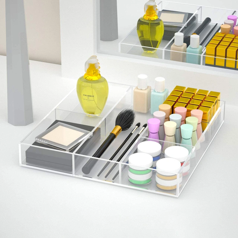 クリアデスク引き出しオーガナイザートレイ、オフィスアクリル収納ボックス 