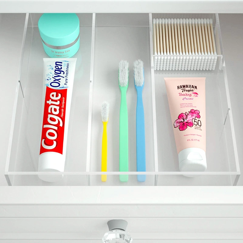 クリアデスク引き出しオーガナイザートレイ、オフィスアクリル収納ボックス 