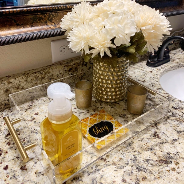 Clear Acrylic Tray - Serving Tray With Handle