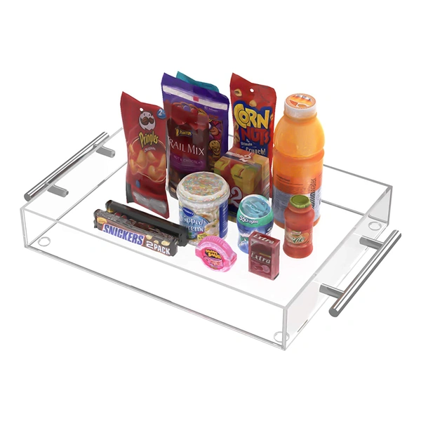 Clear Serving Trays Acrylic Decorative Trays with Handles