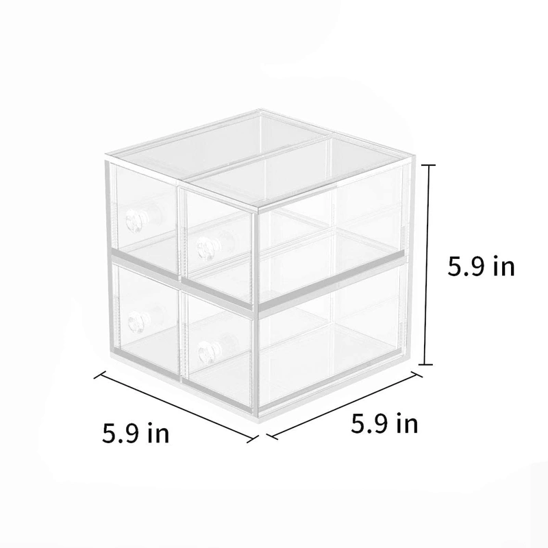 Clear Desk Drawer Organizer Acrylic Storage Boxes For Stationery