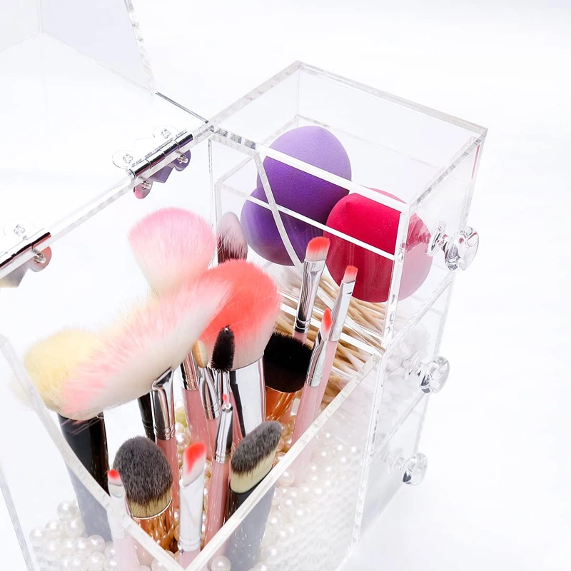 3つの引出しが付いている卸売大きい化粧品オーガナイザー化粧ブラシホルダー 