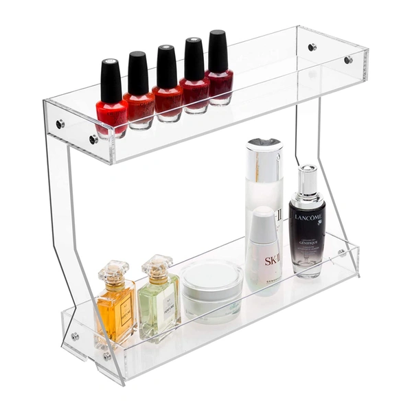 estante de almacenamiento de cosméticos de acrílico, organizador de maquillaje de acrílico transparente al por mayor