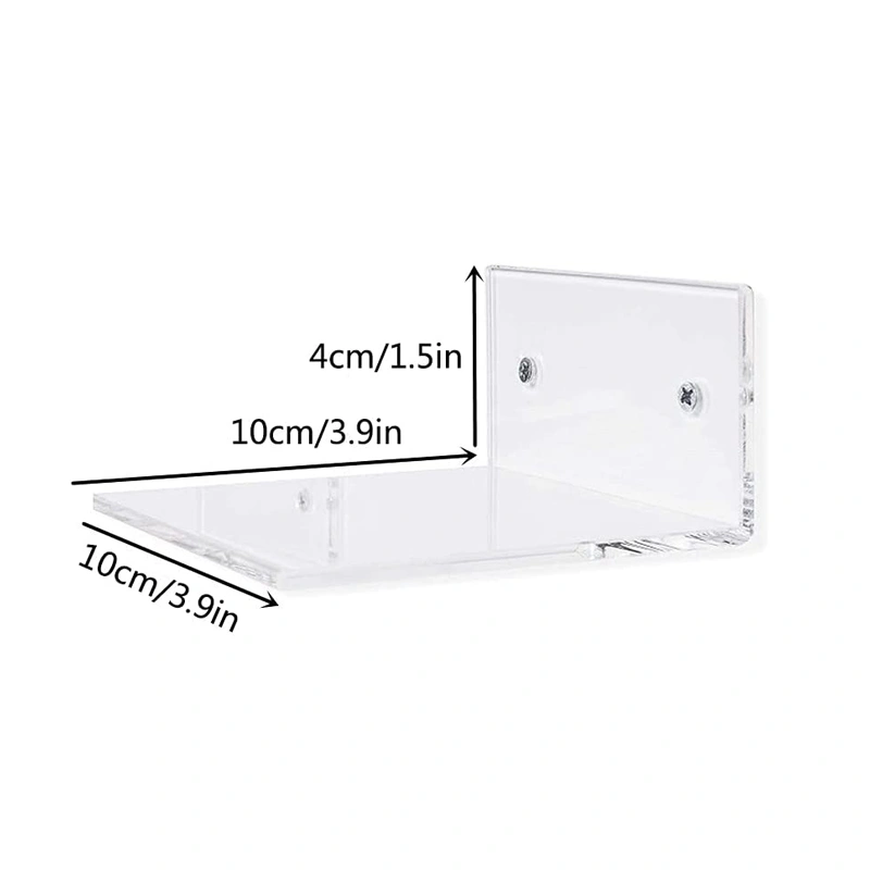 ウォールマウントシェルフディバイダーの透明アクリルフローティングシェルフ 