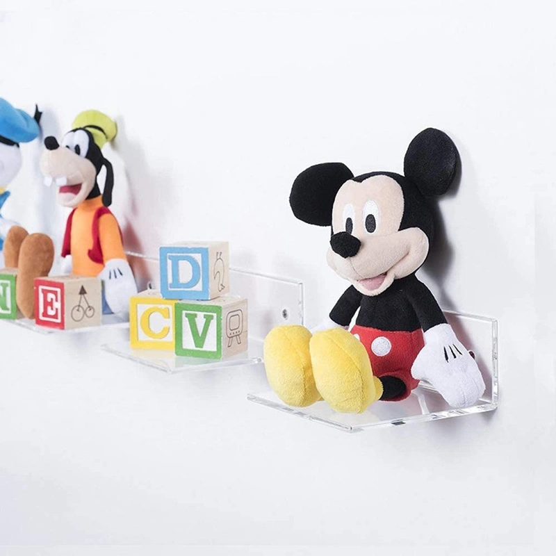 ウォールマウントシェルフディバイダーの透明アクリルフローティングシェルフ 