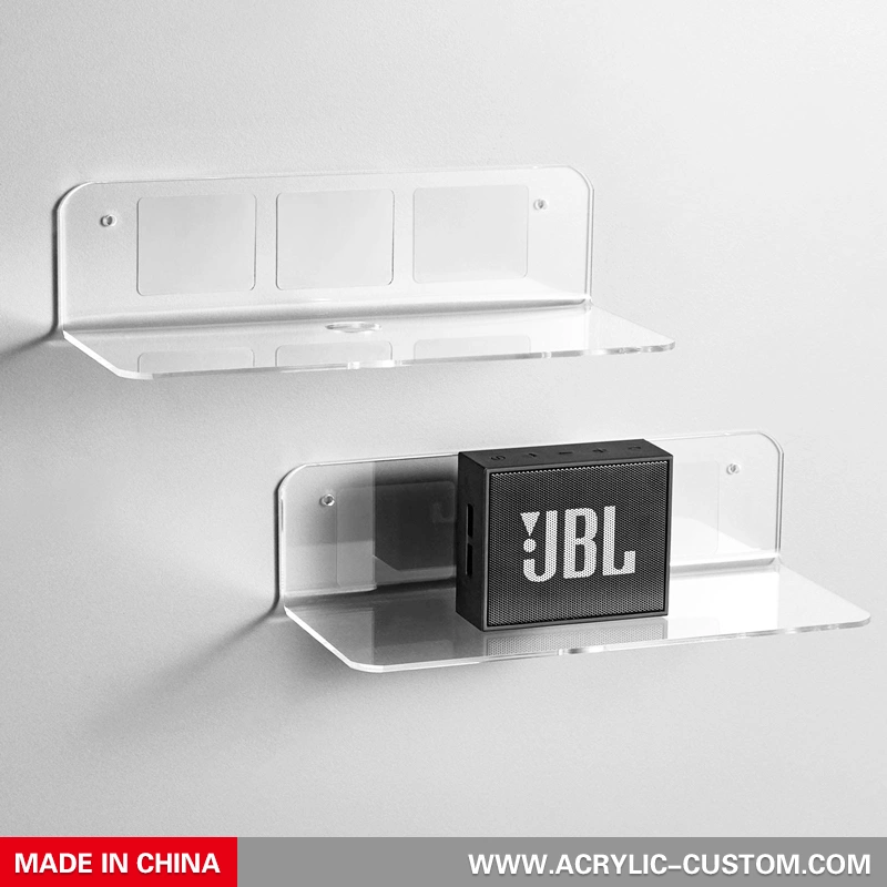 寝室/オフィスのためのアクリルの浮かぶ棚の壁の透明なアクリルの棚 