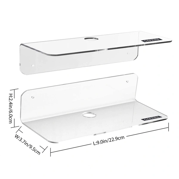 estante de acrílico transparente de la pared de los estantes flotantes de acrílico para el dormitorio / la oficina