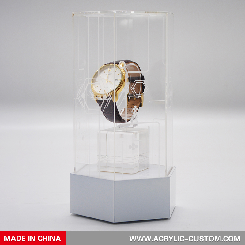 Single Watch Display Case with Light YiBoAcrylic